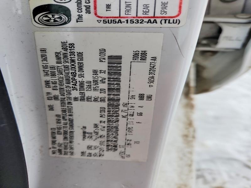 Aukcja sprzedaży 2019 Ford Fiesta, vin: 3FADP4BJXKM138158, numer aukcji: 78887655