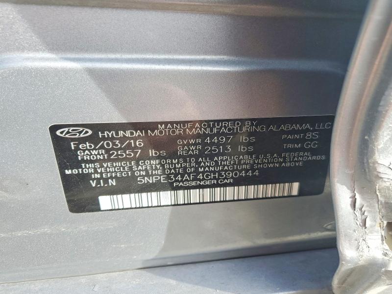 Aukcja sprzedaży 2016 Hyundai Sonata, vin: 5NPE34AF4GH390444, numer aukcji: 77772865