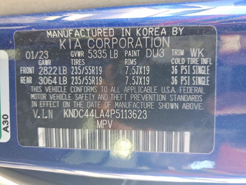77421385 :رقم المزاد ، KNDC44LA4P5113623 vin ، 2023 Kia Ev6 مزاد بيع