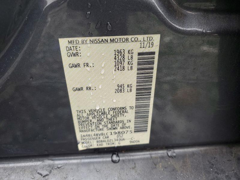 79054715 :رقم المزاد ، 1N4BL4BV8LC198075 vin ، 2020 Nissan Altima مزاد بيع