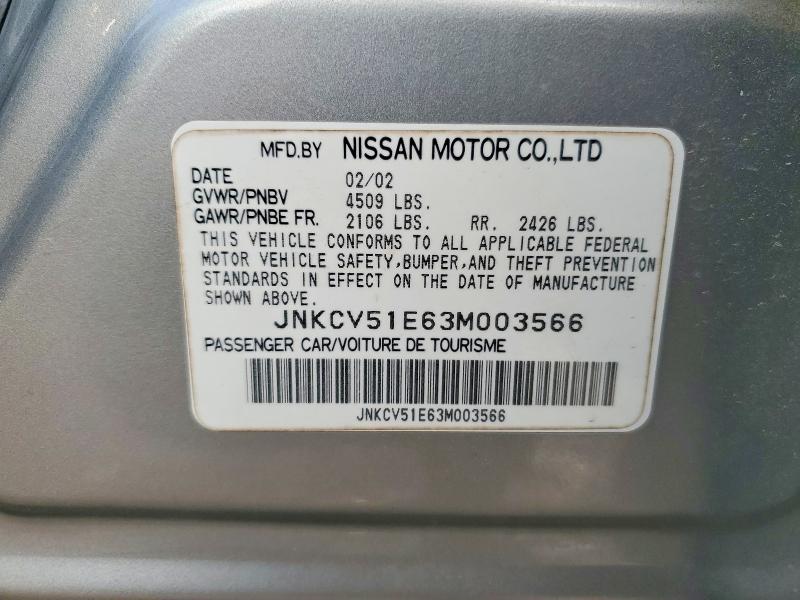 Aukcja sprzedaży 2003 Infiniti G35, vin: JNKCV51E63M003566, numer aukcji: 77213185
