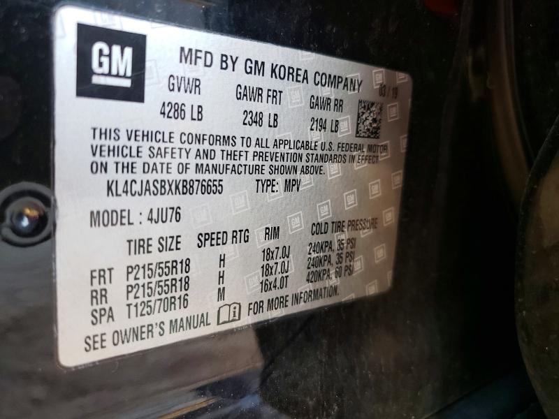 Aukcja sprzedaży 2019 Buick Encore, vin: KL4CJASBXKB876655, numer aukcji: 77092935