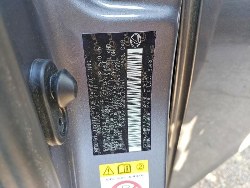 Продаж на аукціоні авто 2017 Lexus Es, vin: 58ABK1GG8HU073444, номер лоту: 76436965