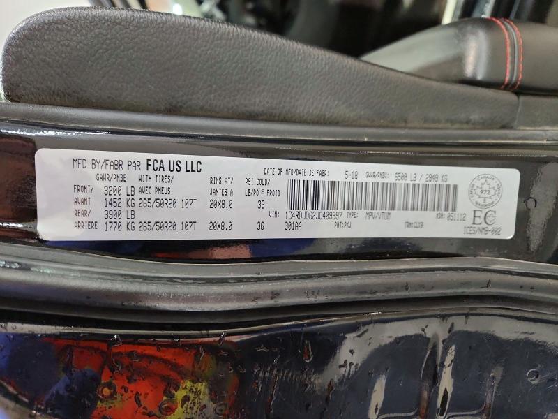 Aukcja sprzedaży 2018 Dodge Durango, vin: 1C4RDJDG2JC409397, numer aukcji: 76026375