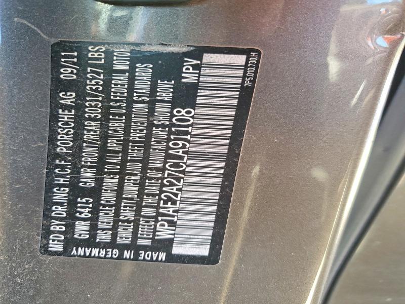 78805155 :رقم المزاد ، WP1AE2A27CLA91108 vin ، 2012 Porsche Cayenne مزاد بيع