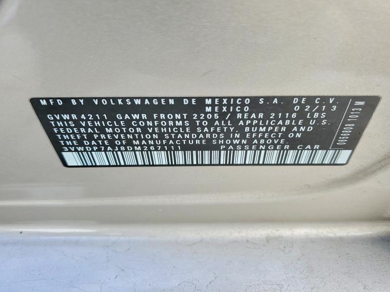 Aukcja sprzedaży 2013 Volkswagen Jetta, vin: 3VWDP7AJ8DM267111, numer aukcji: 76155655