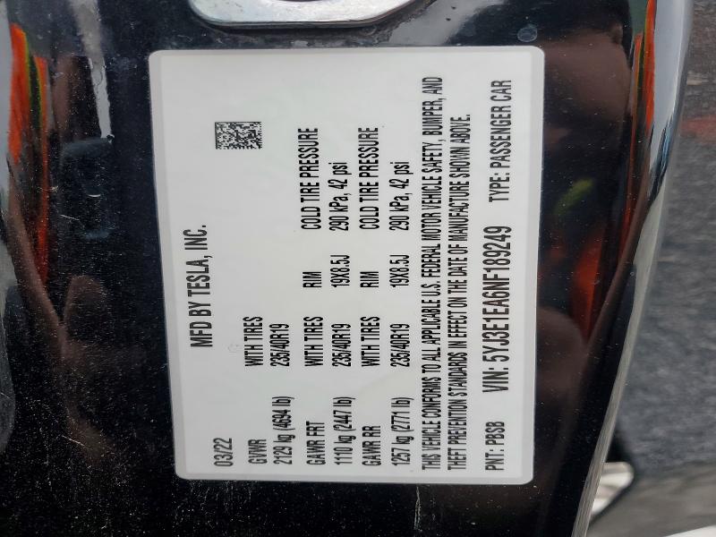 Aukcja sprzedaży 2022 Tesla Model 3, vin: 5YJ3E1EA6NF189249, numer aukcji: 79195685