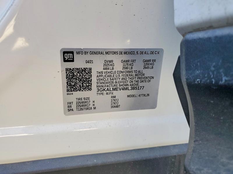 2021 Gmc Terrain მანქანა იყიდება აუქციონზე, vin: 3GKALMEV4ML385177, აუქციონის ნომერი: 79166575