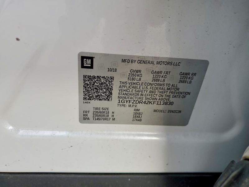 Продажа на аукционе авто 2019 Cadillac Xt4, vin: 1GYFZDR42KF113830, номер лота: 76417405