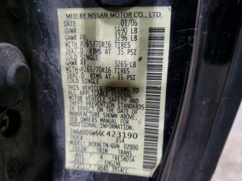 77417445 :رقم المزاد ، 1N6AD06W66C423190 vin ، 2006 Nissan Frontier مزاد بيع