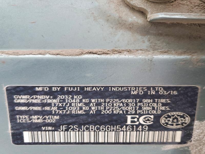 Aukcja sprzedaży 2016 Subaru Forester, vin: JF2SJCBC6GH546149, numer aukcji: 76922875
