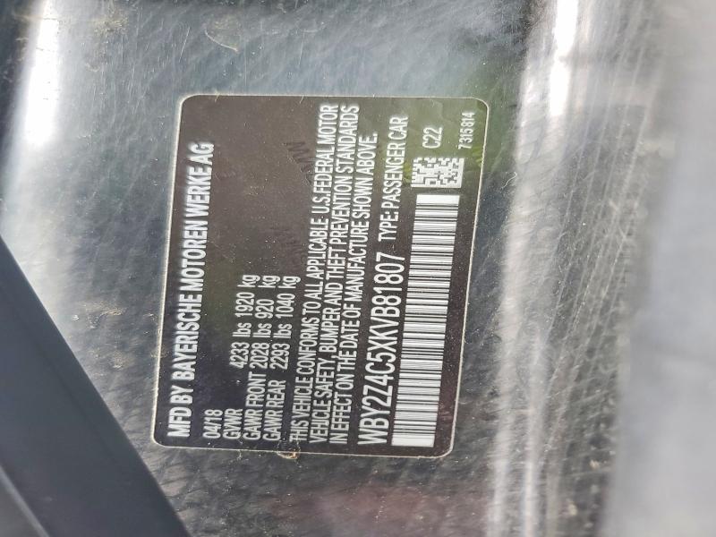 Продаж на аукціоні авто 2019 Bmw Motorrad I8, vin: WBY2Z4C5XKVB81807, номер лоту: 79187175