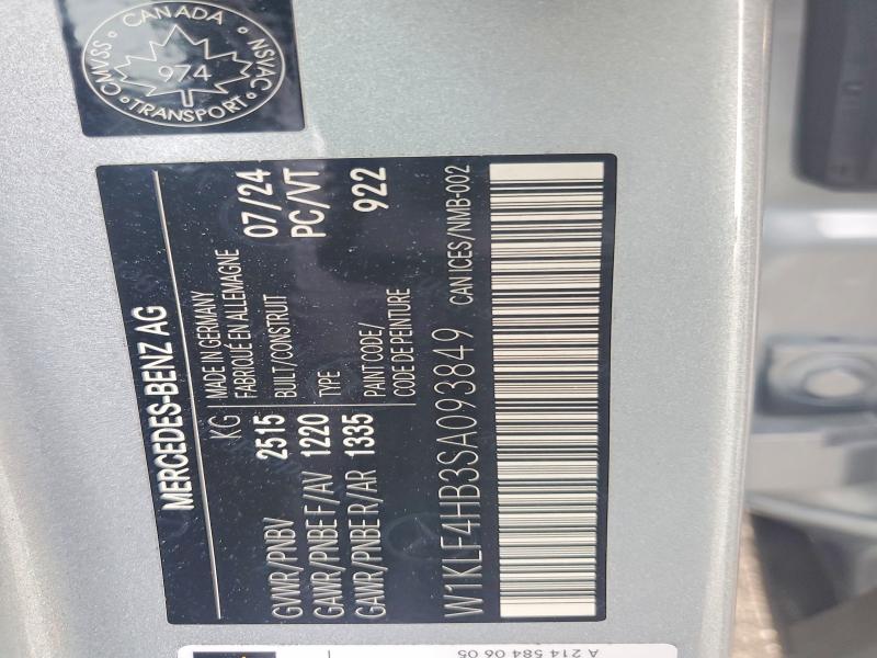 Продаж на аукціоні авто 2025 Mercedes-benz E, vin: W1KLF4HB3SA093849, номер лоту: 76543805