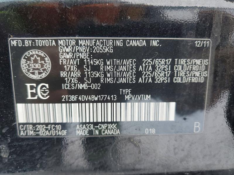 78637985 :رقم المزاد ، 2T3BF4DV4BW177413 vin ، 2011 Toyota Rav4 مزاد بيع