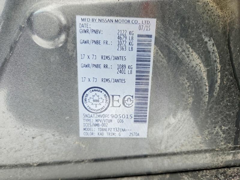 Aukcja sprzedaży 2015 Nissan Rogue, vin: 5N1AT2MV0FC905015, numer aukcji: 77713685