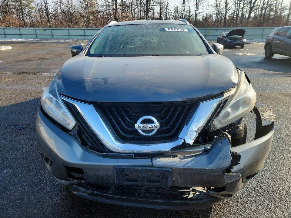 76243735 :رقم المزاد ، 5N1AZ2MH5FN277336 vin ، 2015 Nissan Murano مزاد بيع
