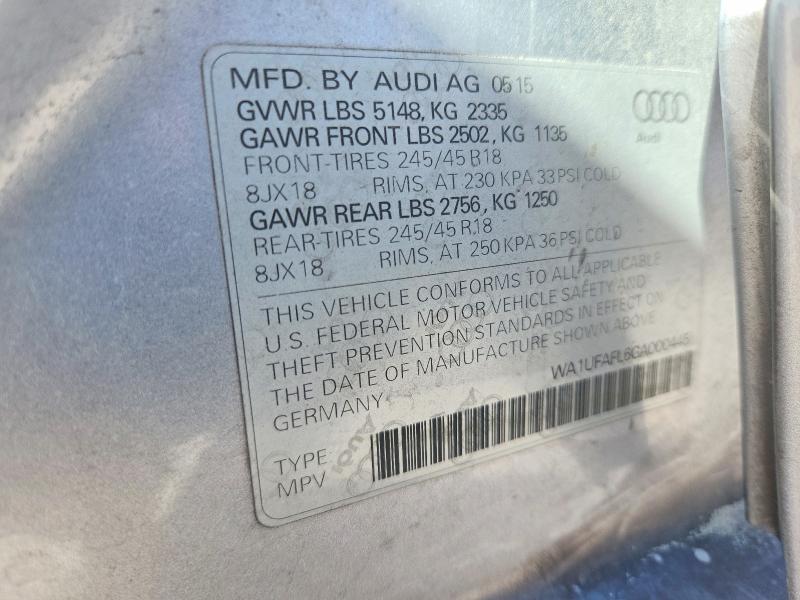 75741455 :رقم المزاد ، WA1UFAFL6GA000445 vin ، 2016 Audi A4 Allroad مزاد بيع