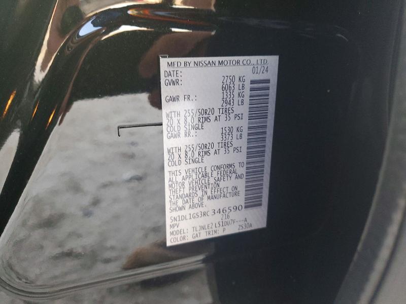 Aukcja sprzedaży 2024 Infiniti Qx60, vin: 5N1DL1GS3RC346590, numer aukcji: 74895895