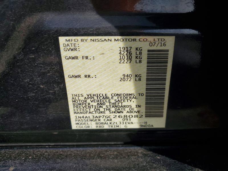 Продажа на аукционе авто 2016 Nissan Altima, vin: 1N4AL3AP7GC268082, номер лота: 75985995