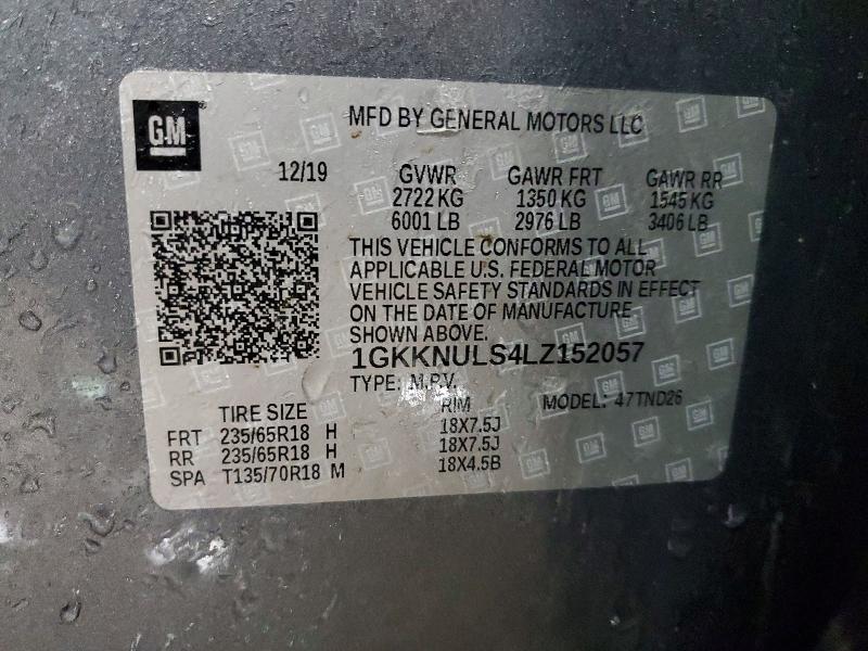 Aukcja sprzedaży 2020 Gmc Acadia, vin: 1GKKNULS4LZ152057, numer aukcji: 76184275