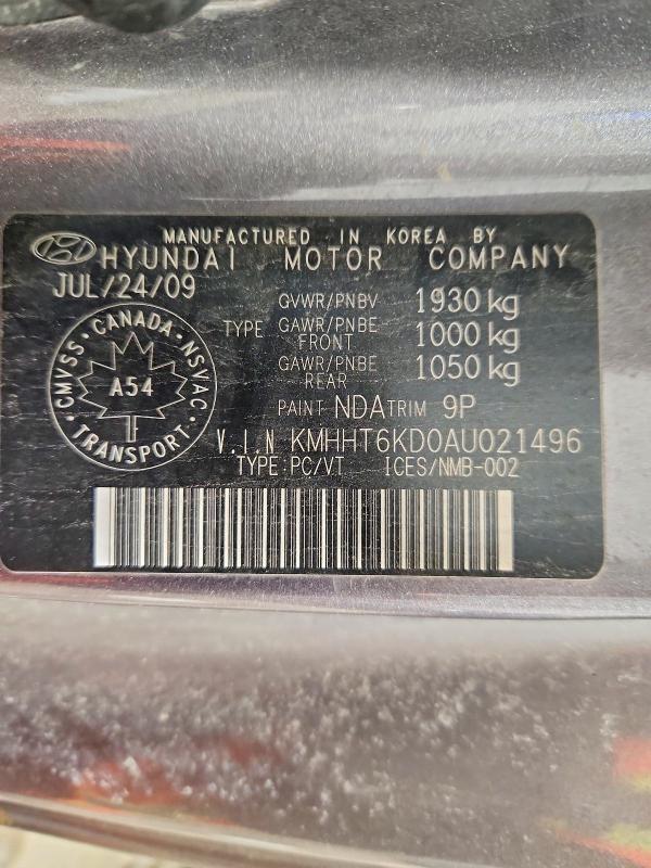 Продажа на аукционе авто 2010 Hyundai Genesis Co, vin: KMHHT6KD0AU021496, номер лота: 77553565