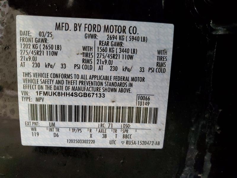 Продаж на аукціоні авто 2025 Ford Explorer, vin: 1FMUK8HH4SGB67133, номер лоту: 77725465
