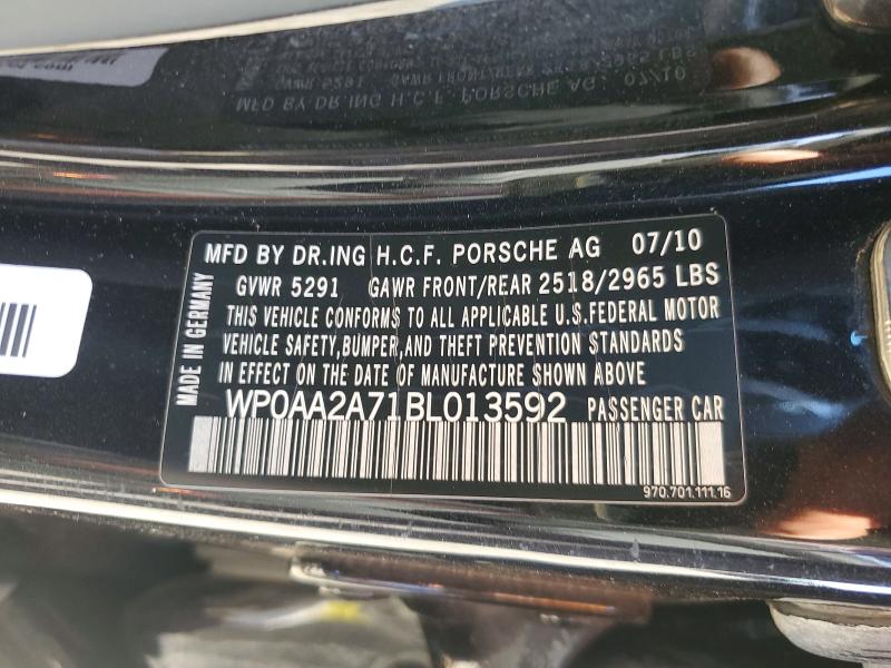 Aukcja sprzedaży 2011 Porsche Panamera, vin: WP0AA2A71BL013592, numer aukcji: 79052815