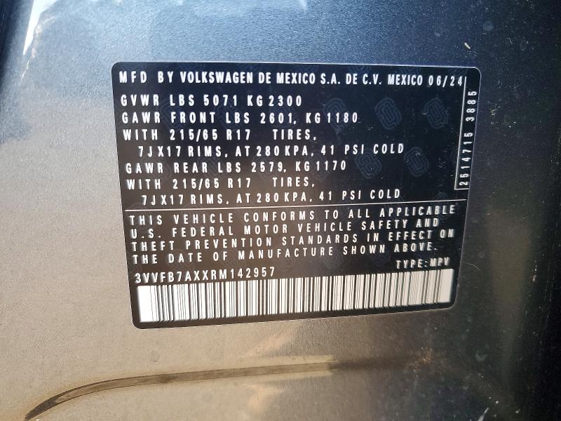 Продажа на аукционе авто 2024 Volkswagen Tiguan, vin: 3VVFB7AXXRM142957, номер лота: 79285385