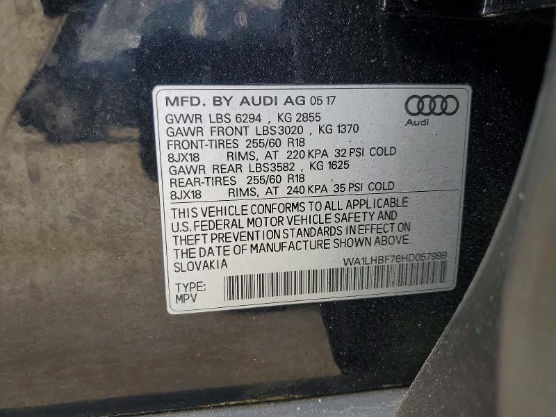 Aukcja sprzedaży 2017 Audi Q7, vin: WA1LHBF76HD057999, numer aukcji: 78452205