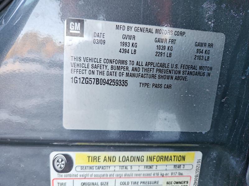 79426375 :رقم المزاد ، 1G1ZG57B094259335 vin ، 2009 Chevrolet Malibu مزاد بيع
