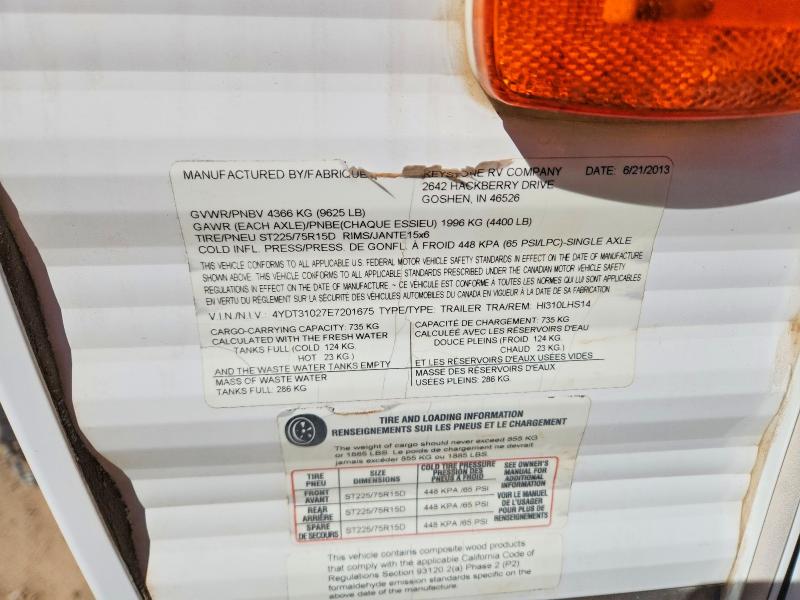 Продажа на аукционе авто 2014 Keystone Rv Hideout Se, vin: 4YDT31027E7201675, номер лота: 77353595