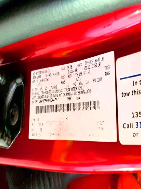 74647495 :رقم المزاد ، 1FTEW1EP9JFE44797 vin ، 2018 Ford F150 مزاد بيع