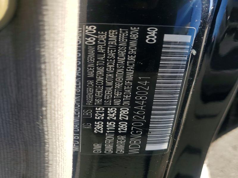 76951415 :رقم المزاد ، WDBNG70J26A480241 vin ، 2006 Mercedes-benz S مزاد بيع