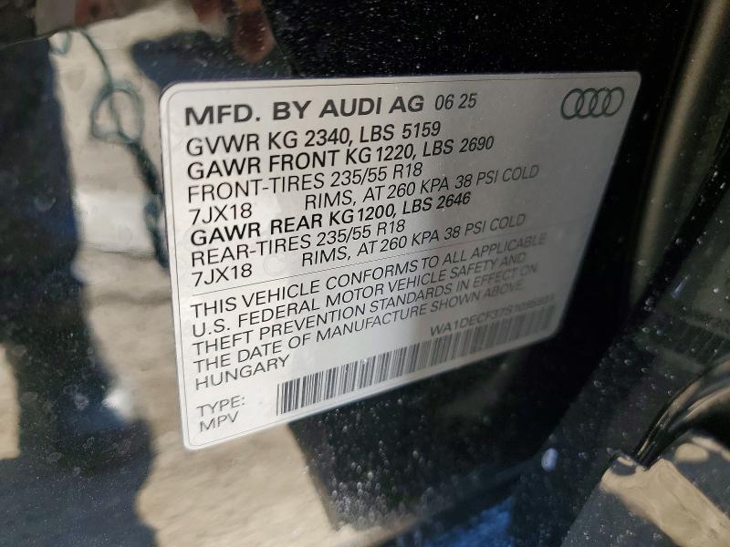 Aukcja sprzedaży 2025 Audi Q3, vin: WA1DECF37S1095931, numer aukcji: 76988625