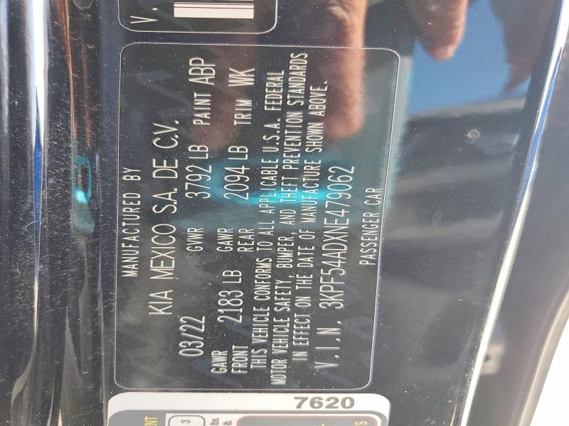 Aukcja sprzedaży 2022 Kia Forte, vin: 3KPF54ADXNE479062, numer aukcji: 75937325
