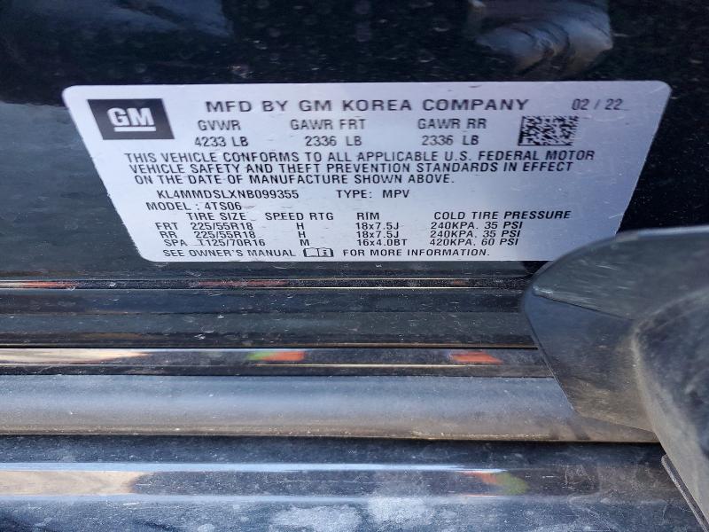 2022 Buick Encore Gx მანქანა იყიდება აუქციონზე, vin: KL4MMDSLXNB099355, აუქციონის ნომერი: 78748925