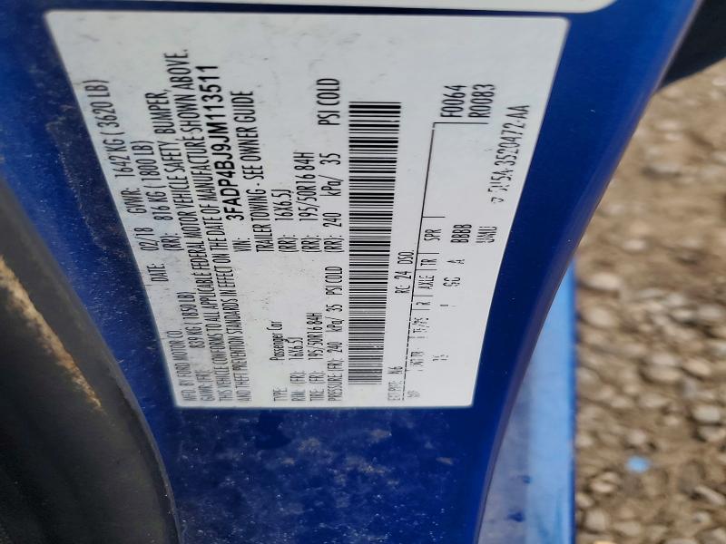 2018 Ford Fiesta მანქანა იყიდება აუქციონზე, vin: 3FADP4BJ9JM113511, აუქციონის ნომერი: 79045325