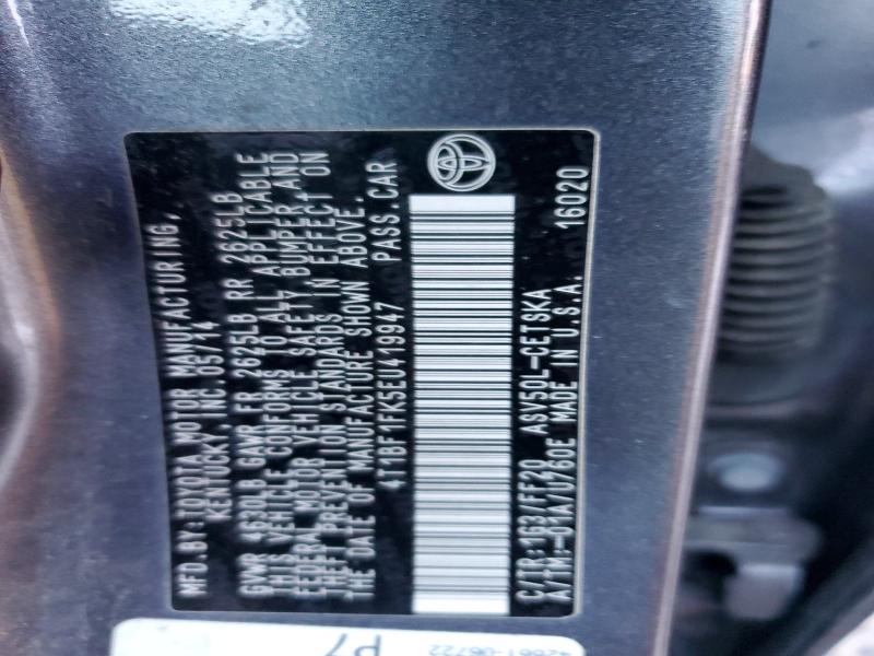 Aukcja sprzedaży 2014 Toyota Camry, vin: 4T1BF1FK5EU419947, numer aukcji: 78282915