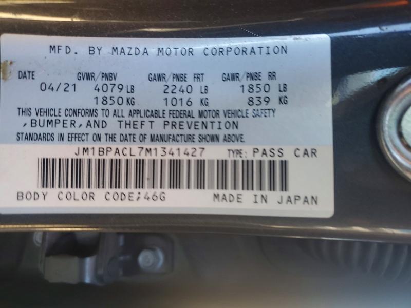 2021 Mazda 3 მანქანა იყიდება აუქციონზე, vin: JM1BPACL7M1341427, აუქციონის ნომერი: 77571895