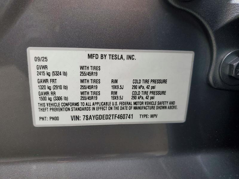 Aukcja sprzedaży 2026 Tesla Model Y, vin: 7SAYGDED2TF460741, numer aukcji: 75572095