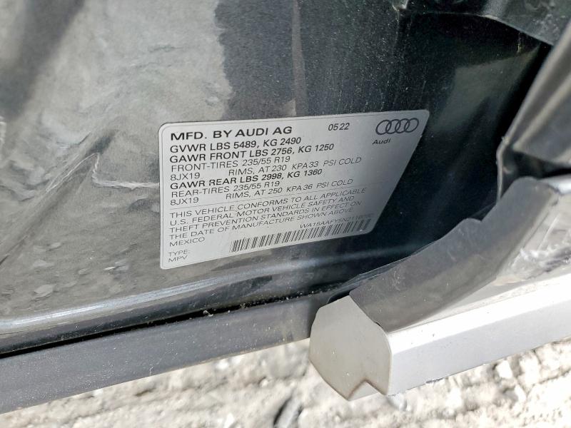77112595 :رقم المزاد ، WA15AAFY5N2116080 vin ، 2022 Audi Q5 مزاد بيع