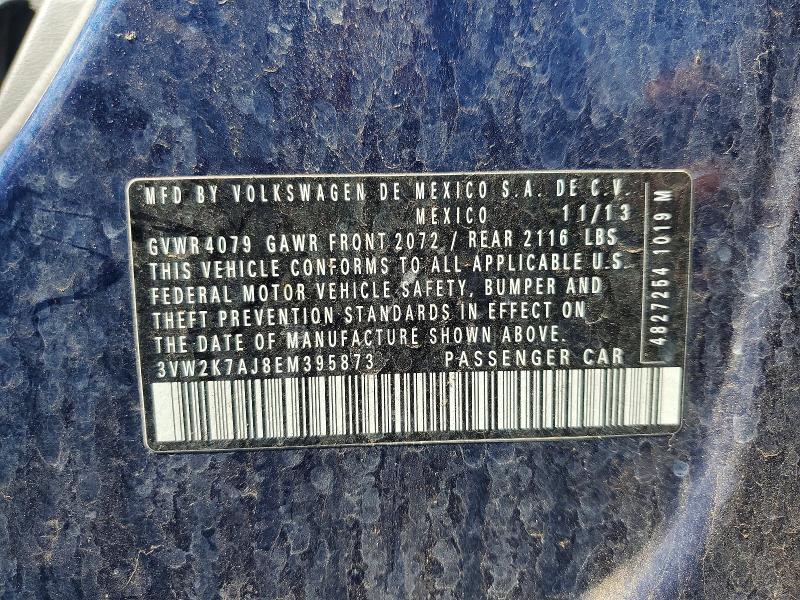 Aukcja sprzedaży 2014 Volkswagen Jetta, vin: 3VW2K7AJ8EM395873, numer aukcji: 98289025