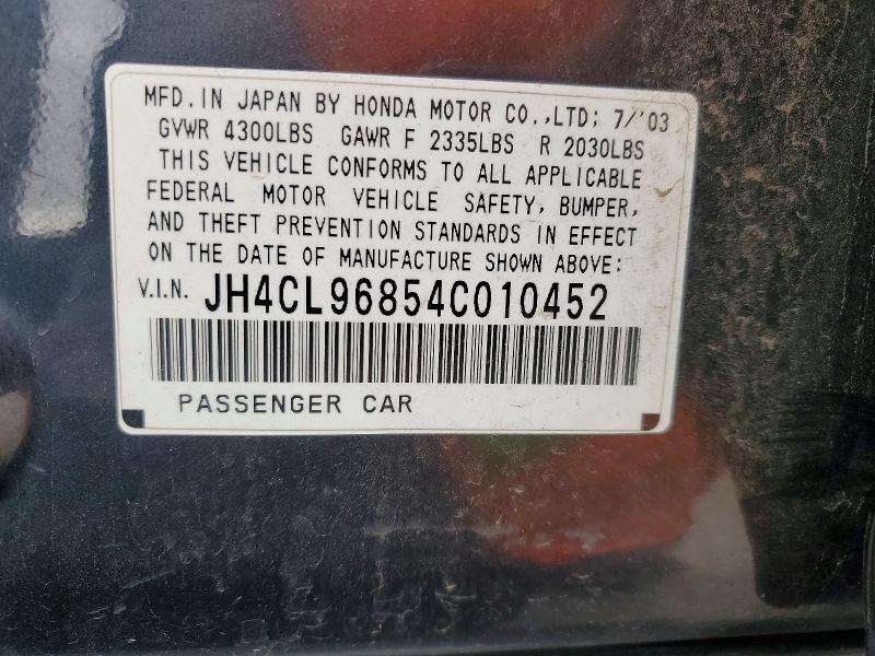 Aukcja sprzedaży 2004 Acura Tsx, vin: JH4CL96854C010452, numer aukcji: 77145425