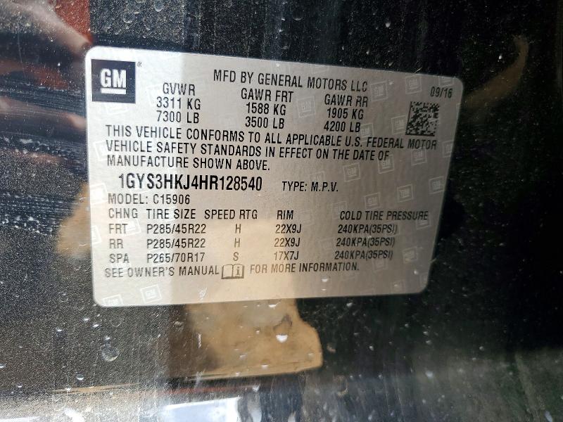 Продаж на аукціоні авто 2017 Cadillac Escalade, vin: 1GYS3HKJ4HR128540, номер лоту: 78488615