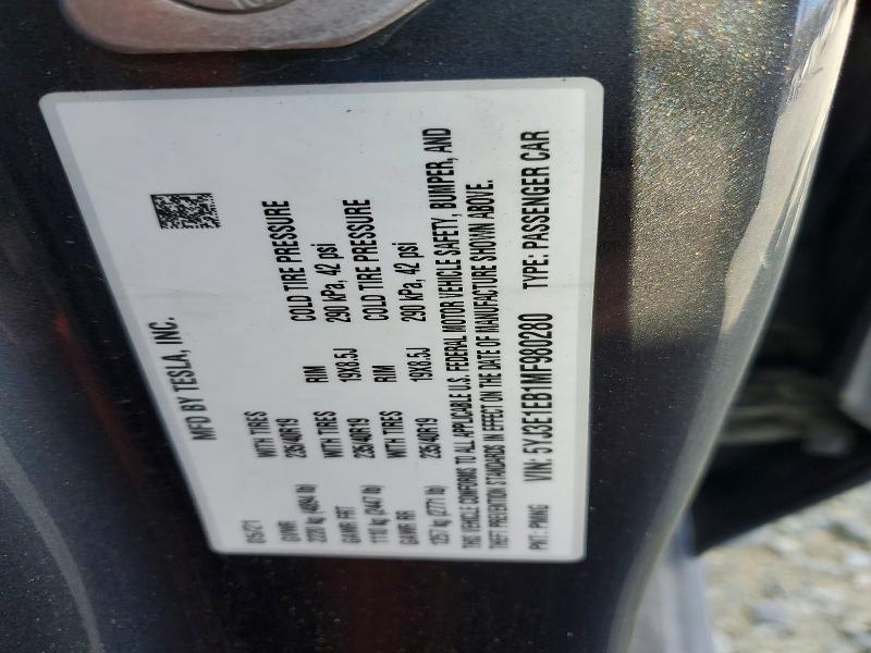 78606085 :رقم المزاد ، 5YJ3E1EB1MF980280 vin ، 2021 Tesla Model 3 مزاد بيع