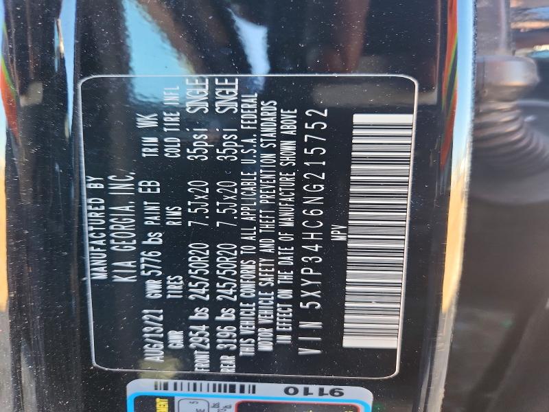 Aukcja sprzedaży 2022 Kia Telluride, vin: 5XYP34HC6NG215752, numer aukcji: 76564125