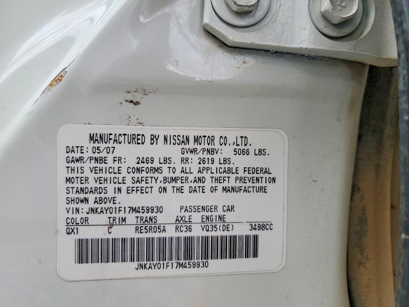 Продаж на аукціоні авто 2007 Infiniti M35, vin: JNKAY01F17M459930, номер лоту: 79165315