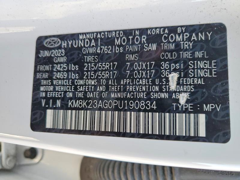 Aukcja sprzedaży 2023 Hyundai Kona, vin: KM8K23AG0PU190834, numer aukcji: 77437455