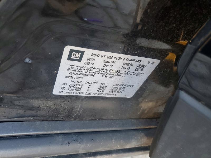 2021 Buick Encore მანქანა იყიდება აუქციონზე, vin: KL4CJASB4MB335426, აუქციონის ნომერი: 77678965