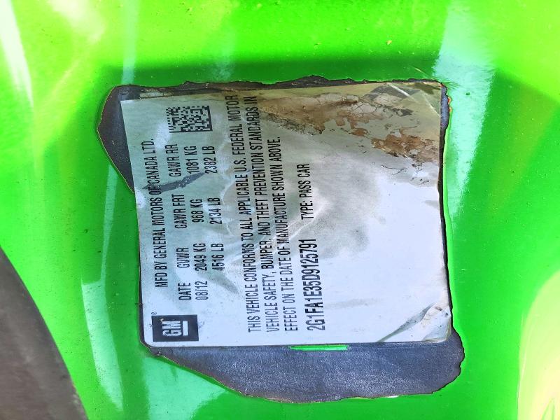 2013 Chevrolet Camaro მანქანა იყიდება აუქციონზე, vin: 2G1FA1E35D9125791, აუქციონის ნომერი: 75838235